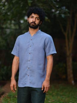 Creatures of Habit - Linen Easy Shirt - Wildflower Blue