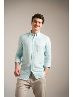 J.LINUM Co - Coastal Blue Linen Shirt Blue