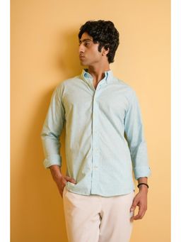 J.LINUM Co - Azure Crest Linen Blue Shirt