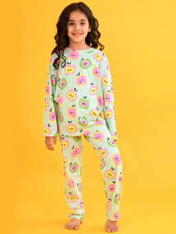 ANTHRILO - Aqua Apple Long Sleeves Pyjama Set - Aqua