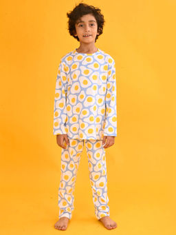 ANTHRILO - Eggs Long Sleeves Pyjama Set - White