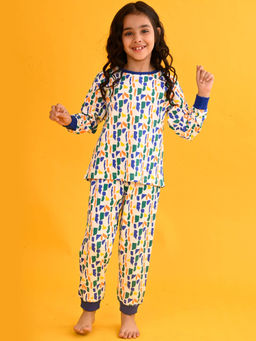 ANTHRILO - Shapes Long Sleeves Girls Warm Thermal Set - White