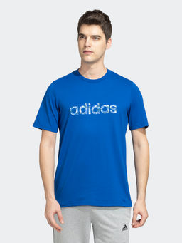 adidas - Linear Camo Blue Sports T-Shirt