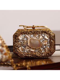 THE TAN CLAN - Burj Mother of Pearl Embellished Clutch
