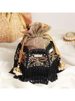 THE TAN CLAN - Magha Hand Embroidered Half Lotus Potli