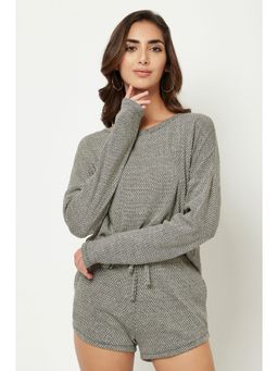 HOUSE OF S - Ash Grey Textured Loungewear (Set of 2)