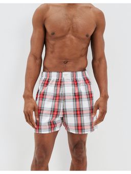 American Eagle - Men White Plaid Stretch Boxer Shorts