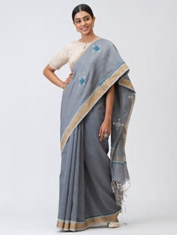 Fabindia - Cotton Silk Embroidered Sari