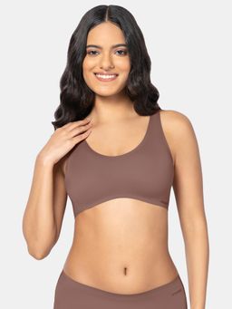 Amante - Polyamide Solid Padded Full Cup Wire Free T-shirt Bra - Brown