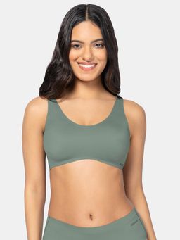 Amante - Polyamide Solid Padded Full Cup Wire Free T-shirt Bra - Green