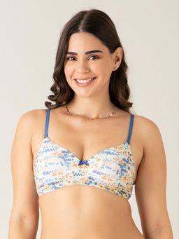 Amante - Polyamide Printed Padded Full Cup Wire Free T-shirt Bra - Multi Color