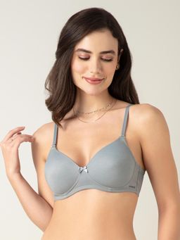 Amante - Polyamide Printed Padded Full Cup Wire Free T-shirt Bra - Blue