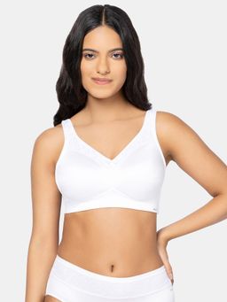 Amante - Polyamide Solid Non-Padded Full Cup Wire Free Full Figure Bra - White
