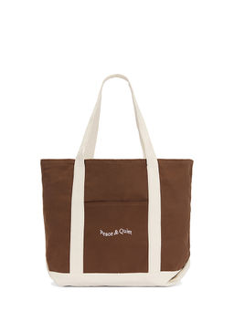 Museum of Peace and Quiet - Wordmark Boat Tote brown