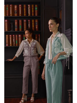 Label Deepika Nagpal - Green Janette Co-Ord (Set of 3)