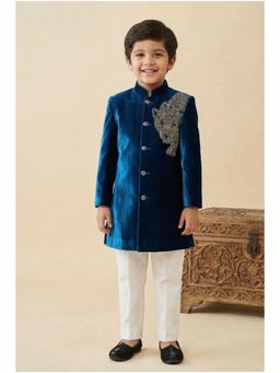 Lagorii - Teal Embroidered Kurta and Pyjama