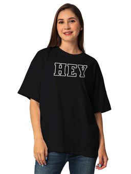 Status Mantra - Black Typography Oversized T-Shirt