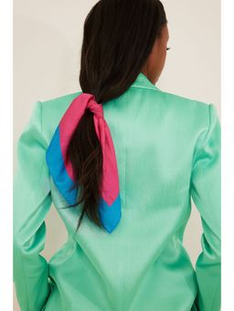 NA-KD - Colorblock Satin Scarf-Pink/Blue
