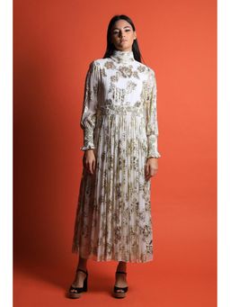 Swatee Singh - Smocked Detail Fit And Flared Dress