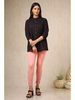 Soch - Womens Blush Pink Viscose Blend Embroidered Pant