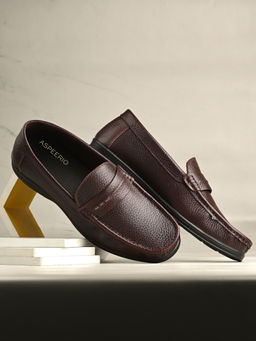EGOSS - Nova Premium Genuine Leather Casual Loafers Maroon
