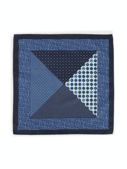 Peter England - Men Navy Blue Printed Formal Pocket Square