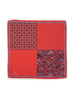 Louis Philippe - Men Red Printed Formal Pocket Square