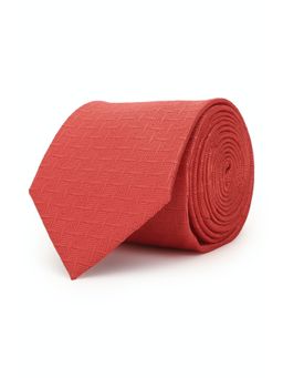 Peter England - Men Red Textured Tie