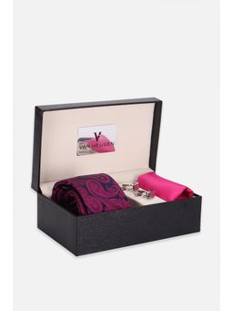 Van Heusen - Men Pink Tie Pocket Square & Cufflinks