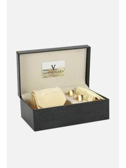 Van Heusen - Men Cream Tie Pocket Square & Cufflinks
