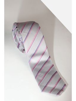Louis Philippe - Men Grey Stripes Tie