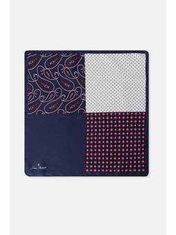 Louis Philippe - Men Navy Blue Printed Formal Pocket Square