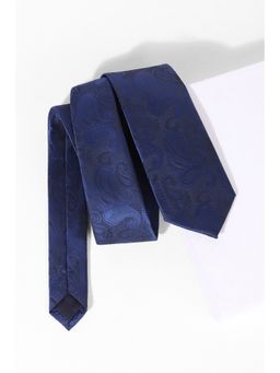 Louis Philippe - Men Navy Blue Embroidered Tie