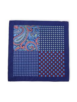 Peter England - Men Blue Printed Casual Pocket Square