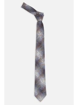 Peter England - Men Grey Embroidered Tie