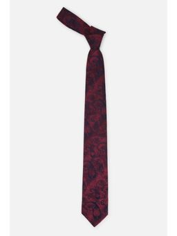 Peter England - Men Maroon Embroidered Tie
