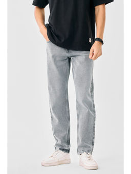 Snitch - Men Light Grey Washed Relaxed Casual Jeans