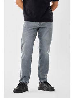 Snitch - Men Grey Washed Relaxed Casual Jeans