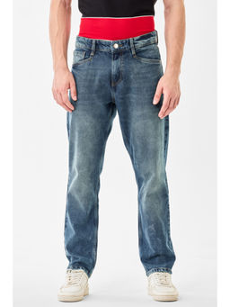 Snitch - Men Blue Washed Relaxed Casual Jeans