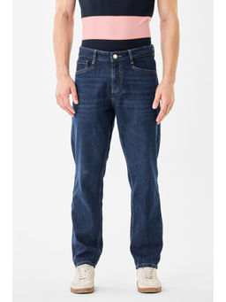Snitch - Men Navy Blue Washed Relaxed Casual Jeans