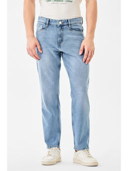 Snitch - Men Light Blue Washed Relaxed Casual Jeans