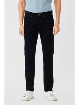 Snitch - Men Black Regular Fit Stretch Corduroy Trouser