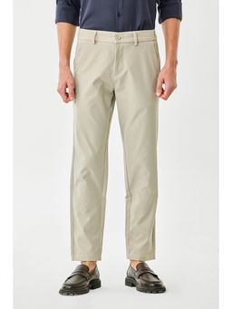 Snitch - Men Beige Twill Regular Fit Trouser