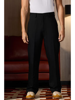 Snitch - Men Black King Of Hearts Straight Fit Stretch Trouser