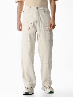 Jack & Jones - Men Loose Fit Beige Jeans