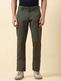 Allen Solly - Men Olive Solid Casual Trouser