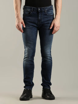 Tommy Hilfiger - Men Blue Mid-Wash Relaxed Fit Mid Rise Jeans