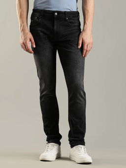 Tommy Hilfiger - Men Black Light-Wash Slim Fit Mid Rise Jeans
