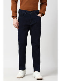 Peter England - Men Navy Blue Dark Wash Jeans