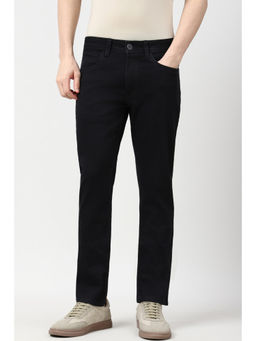 Peter England - Men Black Dark Wash Jeans